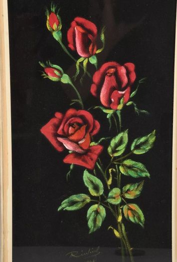 2 beautiful roses paintings 1964