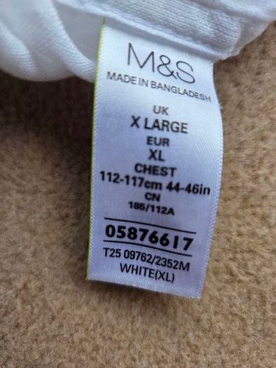 M&S pure linen men's white short sleeve shirt