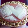 Vintage Cameo Carved  Gold tone Pin Brooch Image 6