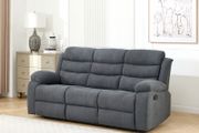 Brand New full Recliner Grey Fabric Sofa Set