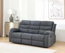 Brand New full Recliner Grey Fabric Sofa Set