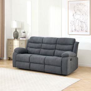 Brand New full Recliner Grey Fabric Sofa Set