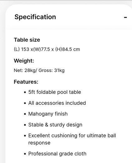 Pool table