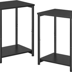 NEW SALE | Set of 2 Side Tables, 2-Tier Sofa Side Tables, Bedside Tables with Steel Frames, for Living Room, Bedroom, Home Office, Industrial Style, Classic Black