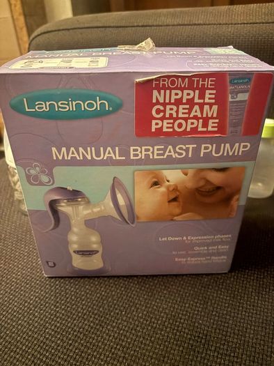 Breast pump, glass bottles and milk containers