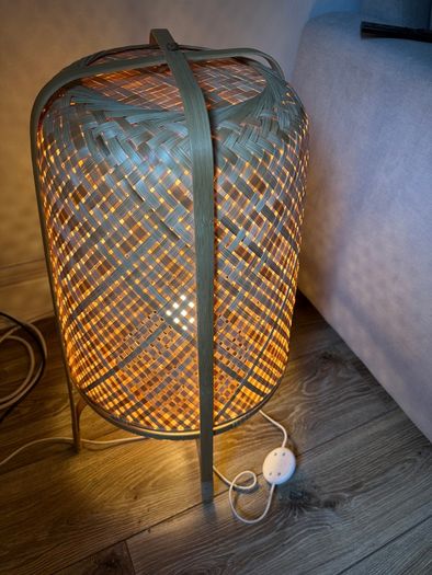 Rattan floor lamp