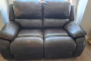 2 seater recliner brown leather