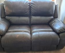 2 seater recliner brown leather