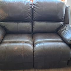 2 seater recliner brown leather