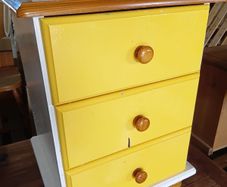 Hand-painted, 3-drawer wooden Locker.