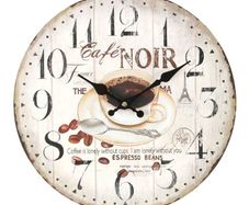 Cafe Noir Shabby Chic Coffee Cup Clock
