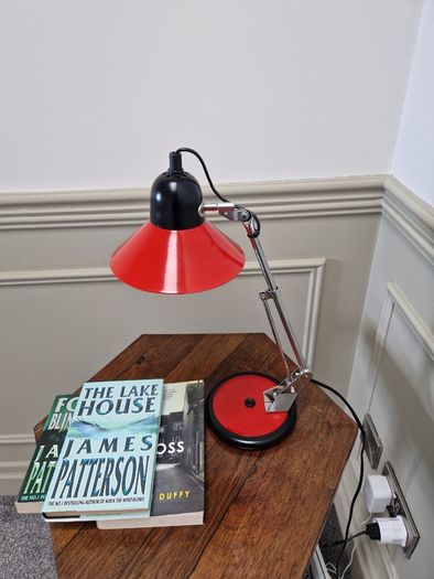 Vintage French Aluminor red desk lamp 1970/80s