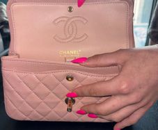 Chanel Pink Quilted Chain Shoulder Bag