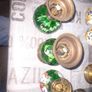 3 Beautiful Old Green Glass Oil Lamps, Postage Available Image 5