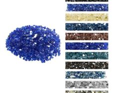 35 LBS Fire Glass 1/2-Inch Fireplace Glass Rocks for Firepit Cobalt Blue