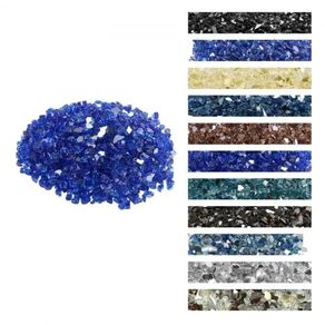 35 LBS Fire Glass 1/2-Inch Fireplace Glass Rocks for Firepit Cobalt Blue