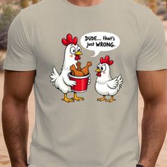 Men's Funny Chicken Bucket Print T-Shirt