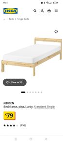 Ikea single wooden kids bed frame
