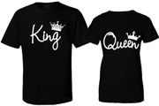 King And Queen Couple T-shirts For Valentines Day Gift Present Black