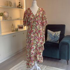 Ladies Multi Coloured Faux Wrap Dress from F&F