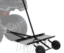Tow Behind Dethatcher, 40-inch Tow Dethatcher with 20 Spring Steel Tines, Lawn Dethatcher Rake for ATV or Mower