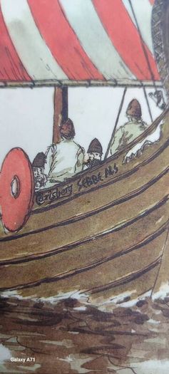 Pat liddy ,irish artist, historian,,1988 Carslberg viking ship Dublin port advertising  art picture,,see picture for condition ,sold as seen .