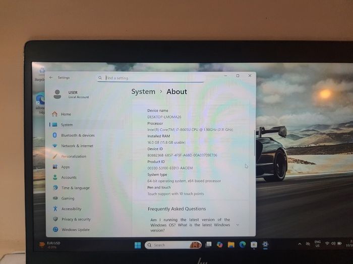 HP Elitebook 840 G6 i7 8th gen 16GB/256GB SSD Quad core Laptop