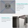 Black Kitchen Sink, 30X40CM Small Sink Stainless Steel Single Bowl, BoomHoze Outdoor Campervan with Overflow, Drainer Fittings, Undermount, Top Mount, Drop in Flushmount Installation, Black Image 5