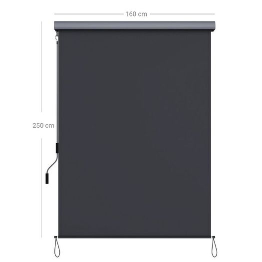 Vertical awning 1.6 x 2.5 m beige or grey