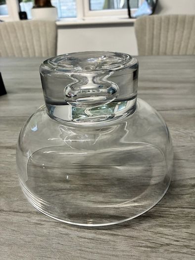 Glass Pedestal Bowl With Decorative Air Bubble  17cm x 12cm