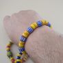 Vintage Lot of 4 Mix Yellow African & Trade Glass Beads Bracelet Image 9