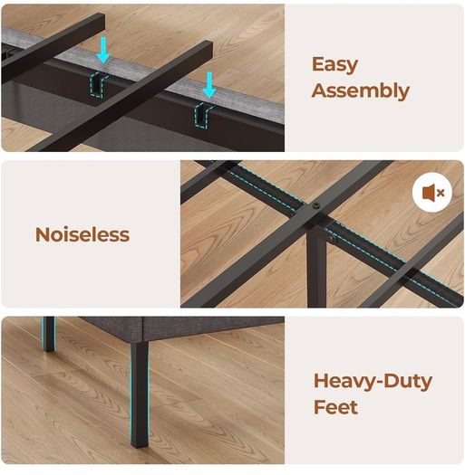 3ft Single Bed Frame 90x190 Upholstered Bed Frame With LED Lights & Charging Station Metal Bed Frame with Upholstered Storage Headboard/Under Bed Storage/Noise Free (Single-90x190cm)