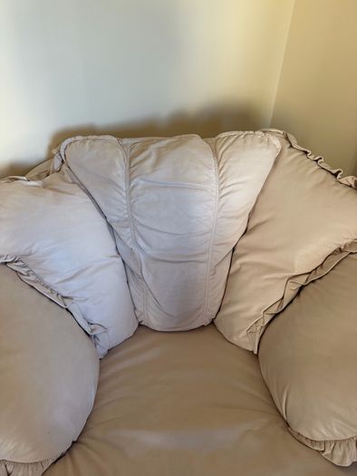 Leather cream sofa