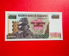 Zimbabwe  500 Dollars  2001   Verified Under Uv Light.  ( Uncirculated )