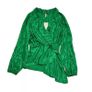 River Island Brand new with tags satin jacquard green long sleeve blouse Image 2