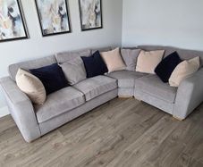 Grey Fabric L-Shaped Corner Sofa