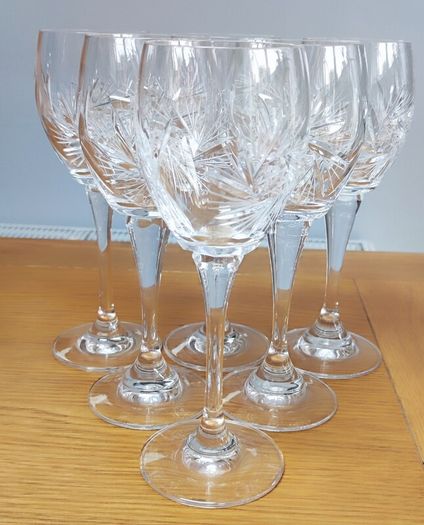 Vintage Bohemia Crystal Wine Glasses