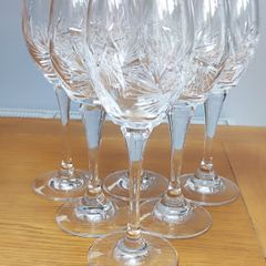 Vintage Bohemia Crystal Wine Glasses