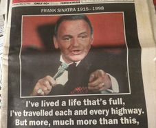 Frank Sinatra Death Newspaper Irish Sun 16 May 1998 Tribute Edition Original Collectors Copy