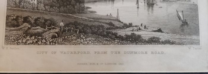 City of Waterford From The Dunmore Road Old Engraving