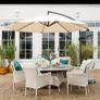 3M overhang parasol with LED lights and weights Image 3
