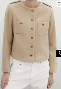 Massimo Dutti Women's Beige Wool Blend Jacket