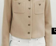 Massimo Dutti Women's Beige Wool Blend Jacket
