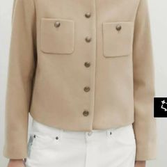 Massimo Dutti Women's Beige Wool Blend Jacket
