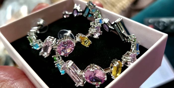 Swarovski multicoloured hoop earrings