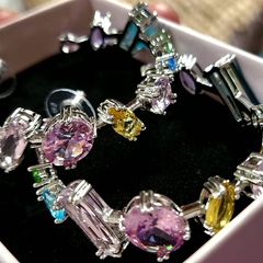 Swarovski multicoloured hoop earrings