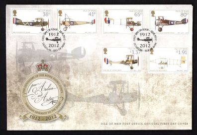 2012 Isle of Man Centenary of the Flying Corps Commemorative Stamps First Day Cover (FDC)