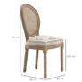 Set of 2 Dining Chairs, Viennese Cane, Solid Wood, 49 cm x 56 cm x 96 cm, Cream White + Natural Image 2