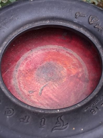 24" Vintage Wooden Turned Firestone Ashtray