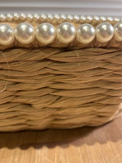 Faux Pearl Beaded Basket